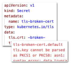 Validate certificates in TLS Secrets