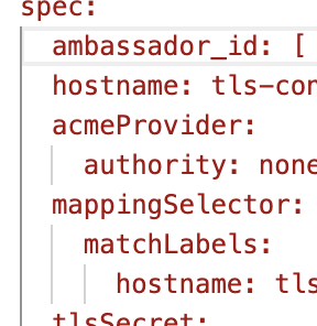 mappingSelector is now correctly supported in the Host CRD
