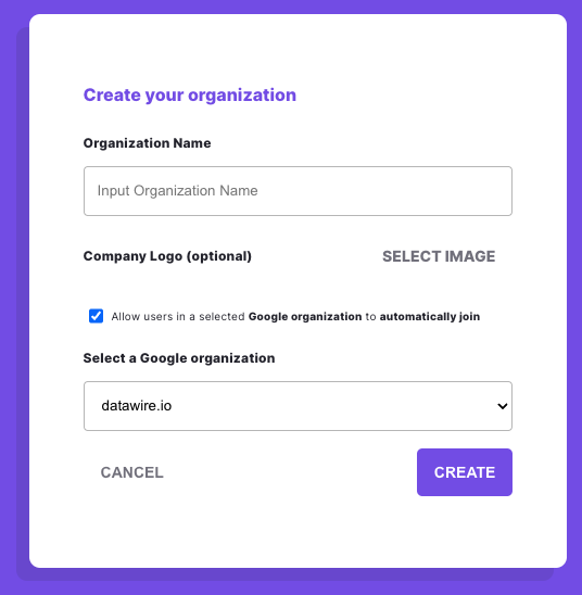 Create Org