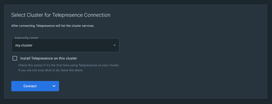 docker extension connect to cluster